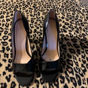 Peep toe block heels